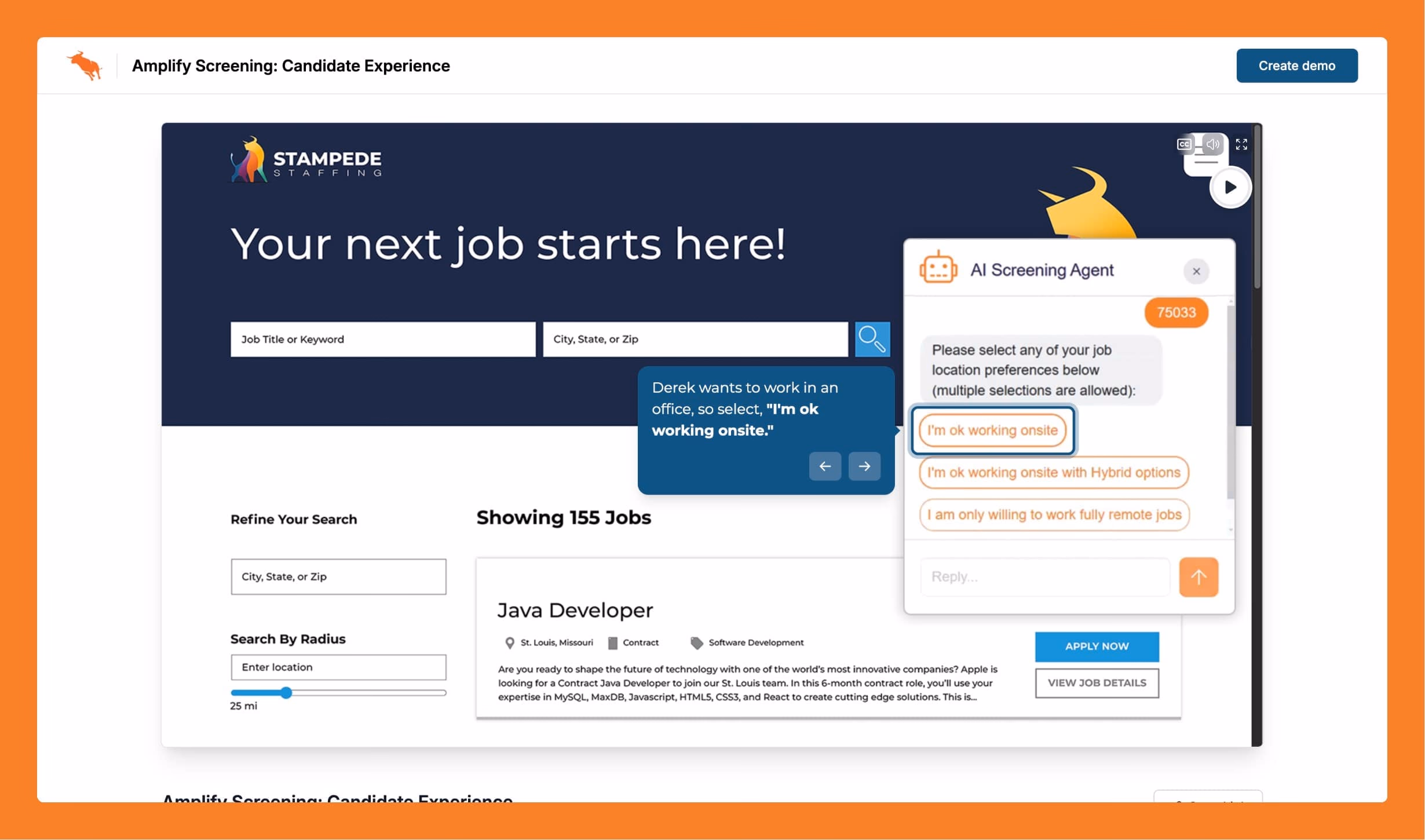 Bullhorn LMS course with Supademo