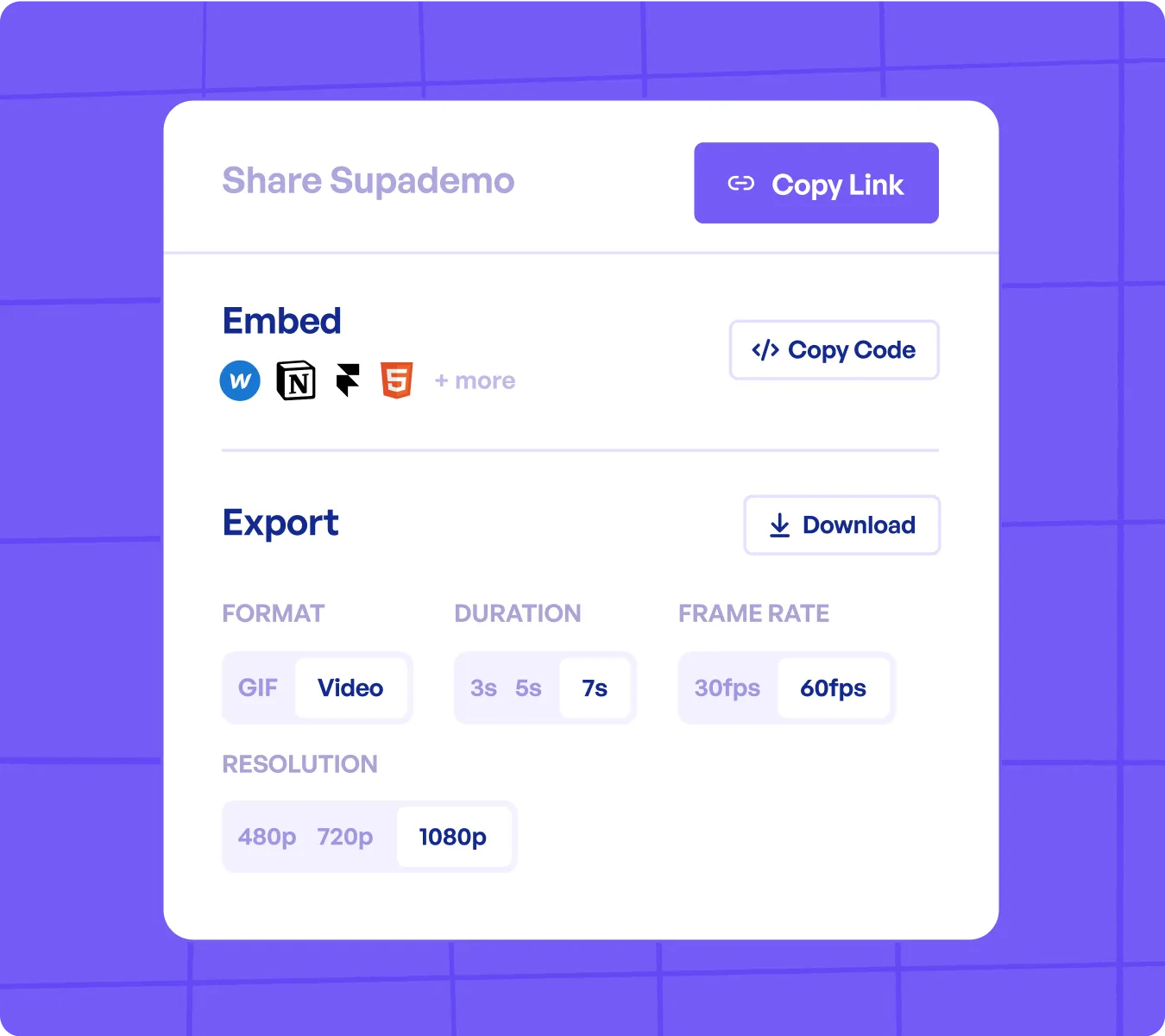 Convert to video or GIF