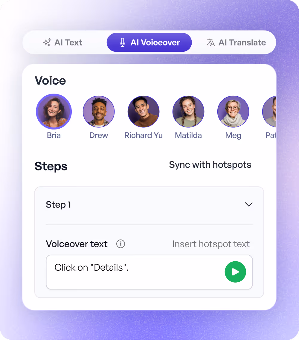 AI Demo Editor interface for generating personalized demo text with AI.