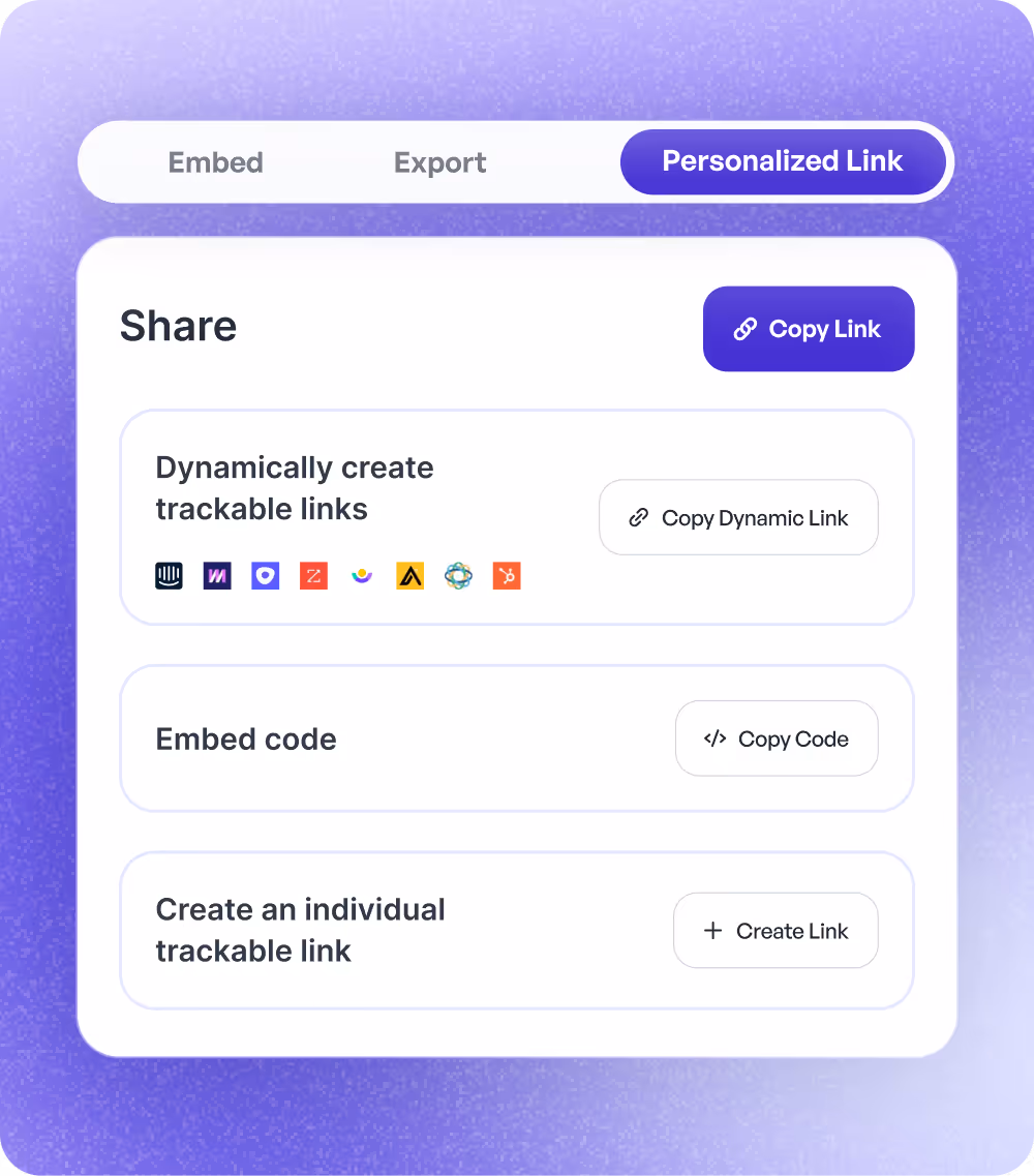 Supademo sharing interface for creating and generating trackable demo links.